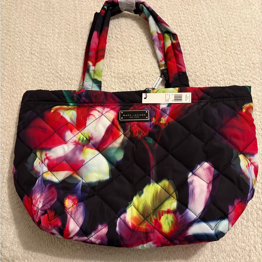 Marc Jacobs Medium Floral Print Quilted Nylon Tote